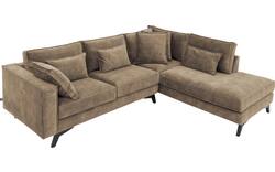 Goossens hoekbank chambre bruin stof - 8235619-goossens-chambre-bank-stof-bruin-01