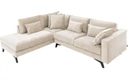 Goossens hoekbank chambre beige stof - 8235631-goossens-chambre-bank-stof-bruin-01