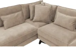 Goossens hoekbank chambre beige stof - 8235696-goossens-chambre-bank-stof-bruin-01