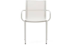 Kave home tuinstoel met armleuning galdana grijs aluminium - 8240169-kave-home-galdana-tuinstoelen-aluminium-01