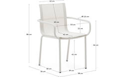 Kave home tuinstoel met armleuning galdana grijs aluminium - 8240169-kave-home-galdana-tuinstoelen-aluminium-01