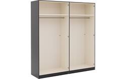 Goossens kledingkast ambra zwart hoogwaardig meubelplaat - 8241883-goossens-ambra-zwart-draaideuren-01