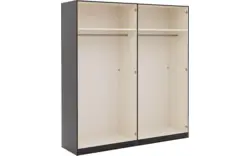 Goossens kledingkast ambra zwart hoogwaardig meubelplaat - 8241883-goossens-ambra-zwart-draaideuren-01