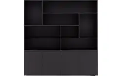 Goossens basic buffetkast madrid zwart melamine - 8242782-goossens-basic-madrid-buffetkast-melamine-01