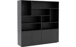 Goossens basic buffetkast madrid zwart melamine - 8242782-goossens-basic-madrid-buffetkast-melamine-01