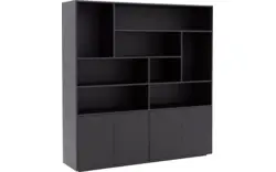 Goossens basic buffetkast madrid zwart melamine - 8242782-goossens-basic-madrid-buffetkast-melamine-01