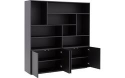 Goossens basic buffetkast madrid zwart melamine - 8242782-goossens-basic-madrid-buffetkast-melamine-01