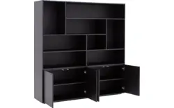 Goossens basic buffetkast madrid zwart melamine - 8242782-goossens-basic-madrid-buffetkast-melamine-01