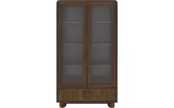 Goossens basic vitrinekast melani bruin eiken - 8243327-goossens-basic-melani-vitrinekast-eiken-01