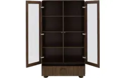 Goossens basic vitrinekast melani bruin eiken - 8243327-goossens-basic-melani-vitrinekast-eiken-01
