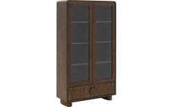 Goossens basic vitrinekast melani bruin eiken - 8243327-goossens-basic-melani-vitrinekast-eiken-01