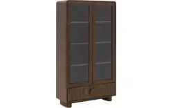 Goossens basic vitrinekast melani bruin eiken - 8243327-goossens-basic-melani-vitrinekast-eiken-01