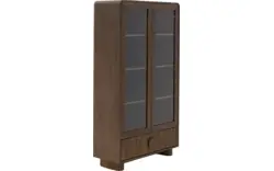 Goossens basic vitrinekast melani bruin eiken - 8243327-goossens-basic-melani-vitrinekast-eiken-01