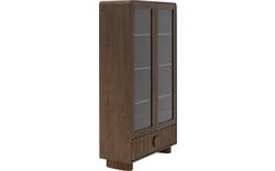 Goossens basic vitrinekast melani bruin eiken - 8243327-goossens-basic-melani-vitrinekast-eiken-01