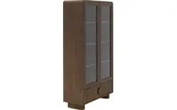 Goossens basic vitrinekast melani bruin eiken - 8243327-goossens-basic-melani-vitrinekast-eiken-01
