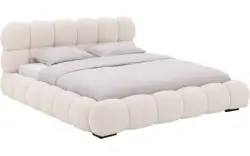 Goossens gestoffeerd bedframe cloud beige stof - 8243570-goossens-cloud-bedframe-stof-01