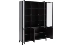 Goossens vitrinekast valencia zwart melamine - 8243924-goossens-valencia-vitrinekast-melamine-01