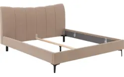 Goossens gestoffeerd bedframe victory bruin stof - 8243952-goossens-victory-bedframe-stof-01