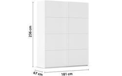 Goossens excellent kledingkast finca mat glas wit hoogwaardig meubelplaat - 8244179-02