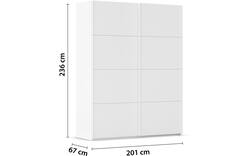 Goossens excellent kledingkast finca mat glas wit hoogwaardig meubelplaat - 8244180-02