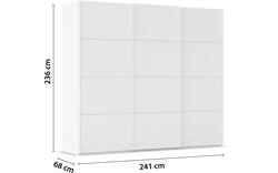 Goossens excellent kledingkast finca mat glas wit hoogwaardig meubelplaat - 8244181-02