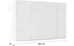 Goossens excellent kledingkast finca mat glas wit hoogwaardig meubelplaat - 8244186-02