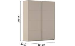 Goossens excellent kledingkast finca mat glas bruin hoogwaardig meubelplaat - 8244196-02