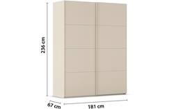 Goossens excellent kledingkast finca mat glas bruin hoogwaardig meubelplaat - 8244197-02