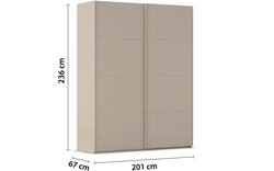 Goossens excellent kledingkast finca mat glas bruin hoogwaardig meubelplaat - 8244198-02