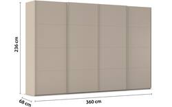 Goossens excellent kledingkast finca mat glas bruin hoogwaardig meubelplaat - 8244203-02