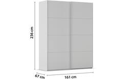 Goossens excellent kledingkast finca mat glas grijs hoogwaardig meubelplaat - 8244205-02