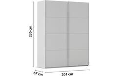 Goossens excellent kledingkast finca mat glas grijs hoogwaardig meubelplaat - 8244207-02