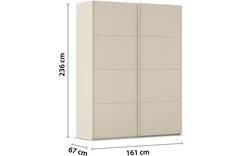Goossens excellent kledingkast finca mat glas bruin hoogwaardig meubelplaat - 8244214-02