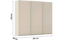 Goossens excellent kledingkast finca mat glas bruin hoogwaardig meubelplaat - 8244219-02