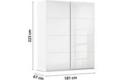 Goossens excellent kledingkast finca glans glas wit hoogwaardig meubelplaat - 8244314-goossens-excellent-finca-glans-sts-wit-schuifdeuren-02