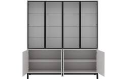 Goossens vitrinekast valencia grijs melamine - 8244534-goossens-valencia-vitrinekast-melamine-02