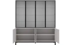 Goossens vitrinekast valencia grijs melamine - 8244534-goossens-valencia-vitrinekast-melamine-01
