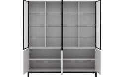 Goossens vitrinekast valencia grijs melamine - 8244534-goossens-valencia-vitrinekast-melamine-01