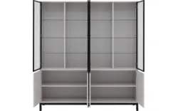 Goossens vitrinekast valencia grijs melamine - 8244534-goossens-valencia-vitrinekast-melamine-01