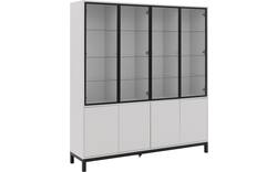 Goossens vitrinekast valencia grijs melamine - 8244534-goossens-valencia-vitrinekast-melamine-01