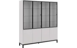 Goossens vitrinekast valencia grijs melamine - 8244534-goossens-valencia-vitrinekast-melamine-01
