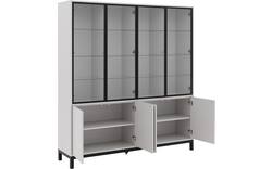 Goossens vitrinekast valencia grijs melamine - 8244534-goossens-valencia-vitrinekast-melamine-01