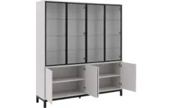 Goossens vitrinekast valencia grijs melamine - 8244534-goossens-valencia-vitrinekast-melamine-01