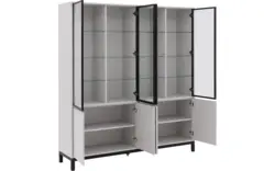Goossens vitrinekast valencia grijs melamine - 8244534-goossens-valencia-vitrinekast-melamine-01