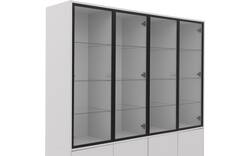 Goossens vitrinekast valencia grijs melamine - 8244534-goossens-valencia-vitrinekast-melamine-01