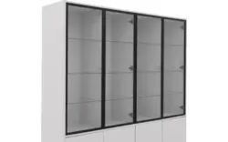 Goossens vitrinekast valencia grijs melamine - 8244534-goossens-valencia-vitrinekast-melamine-01