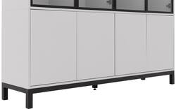 Goossens vitrinekast valencia grijs melamine - 8244534-goossens-valencia-vitrinekast-melamine-01