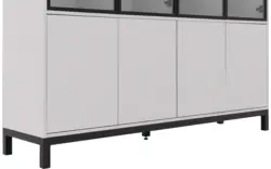 Goossens vitrinekast valencia grijs melamine - 8244534-goossens-valencia-vitrinekast-melamine-01