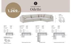 Goossens hoekbank odette wit stof - 8229553-01