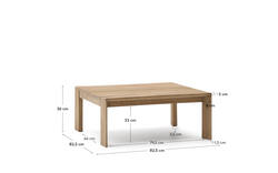 Kave home salontafel voor buiten ataman blank acaciahout - 8250121-kave-home-ataman-tuintafels-acaciahout-01